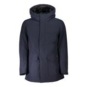 Woolrich Blå Huva Jacka med Logo Blue, Herr