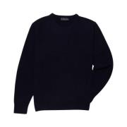 Brooks Brothers Ull och Cashmere Crew-Neck Sweater Blue, Herr