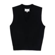 Maison Margiela Svart Stickad Jacka Black, Dam