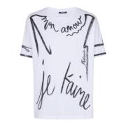 Balmain T-shirt med 'Love Letter' tryck White, Herr