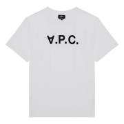 A.p.c. Kortärmad rund hals T-shirt White, Herr