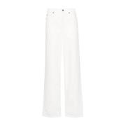 Celine Vit Denim Flared Jeans White, Dam