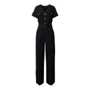 Guess Svart bältes jumpsuit Black, Dam