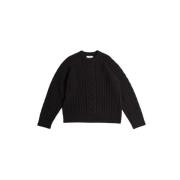 Studio Nicholson Cableknit Crewneck Jumper Espresso Brown Brown, Herr