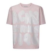 Acne Studios Oversized Front Print T-Shirt Pink, Herr