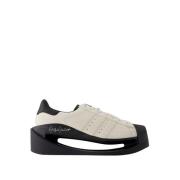 Y-3 Vita Läder Superstar Sneakers White, Herr