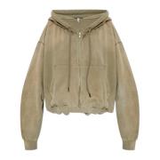 R13 Balloon Zip-Up Hoodie Beige, Dam