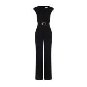 Rinascimento Flytande jumpsuit med matchande bälte Black, Dam