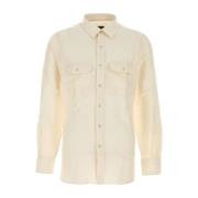 Tom Ford Lätt Twill Militärskjorta Beige, Herr