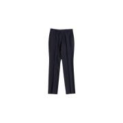 Burberry Navy Blue Wool Straight-Leg Pants Blue, Herr