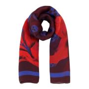 Alexander McQueen Silktryckt Foulard Sjal Multicolor, Dam