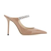 Jimmy Choo Rosa Läder Mules med 10cm Klack Pink, Dam