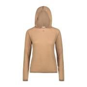 Courrèges Andra Hud Stickad Hoodie Beige, Dam