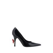 Magda Butrym Läder Stiletto Pumps med 3D Blommor Black, Dam