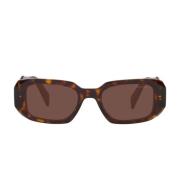 Prada Stiliga Rektangulära Solglasögon Brown, Unisex