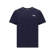 Autry Monogram Ribbed Tee Blue, Herr