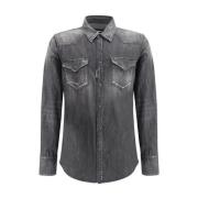 Dsquared2 Klassisk Westernskjorta med ficklock Black, Herr