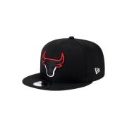 New Era Svart Bulls Split Logo Keps Black, Herr