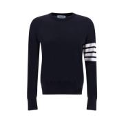 Thom Browne Randig Fleece Pullover Blue, Dam