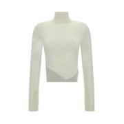 MM6 Maison Margiela Asymmetrisk Ulltröja White, Dam