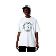 New Era NBA Nets Logo Tee Vit White, Herr