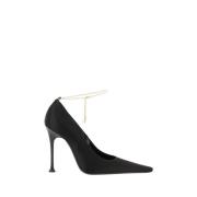 Saint Laurent Eleganta Sidenpumps med Stilettklack Black, Dam