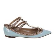 Valentino Garavani Rockstud Ballerina Skor i Aqua Blue, Dam