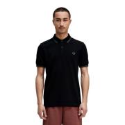 Fred Perry Twin Tipped Polo Shirt Svart/Brun Black, Herr