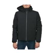 YES ZEE Svart Nylon Pufferjacka Black, Herr