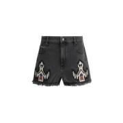 Isabel Marant Étoile Denim Lesia Shorts med ikoniska detaljer Black, D...