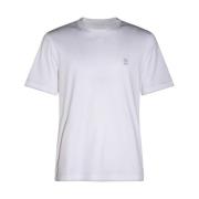 Brunello Cucinelli Vit Bomull T-shirt med Logotyptryck White, Herr