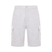 Brunello Cucinelli Cargo Shorts i Ljusgrå Jersey Gray, Herr