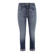 7 For All Mankind Slim Fit Jeans - Mörkblå Blue, Dam