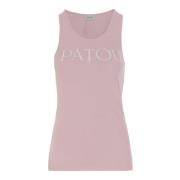 Patou Logo Tank Top Rosa Vit Bomull Pink, Dam