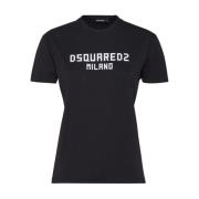 Dsquared2 Casual T-shirt med unik design Black, Dam