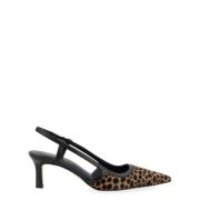 Michael Kors Leopardmönstrade Slingback-klackar Alora Brown, Dam