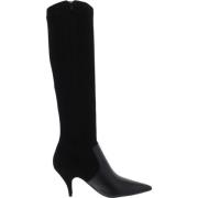 Tory Burch Suede High Heel Boots Black, Dam