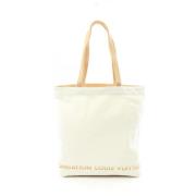 Louis Vuitton Vintage Pre-owned Canvas axelremsvskor White, Dam