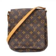 Louis Vuitton Vintage Pre-owned Tyg axelremsvskor Brown, Dam