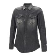 Dsquared2 Svart Western Denim Skjorta Black, Herr