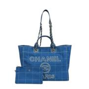 Chanel Vintage Pre-owned Canvas chanel-vskor Blue, Dam