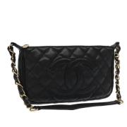 Chanel Vintage Pre-owned Laeder axelremsvskor Black, Dam