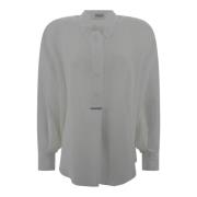 Brunello Cucinelli Vit halvtransparent skjorta med Monili-detalj White...