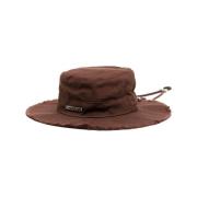 Jacquemus Brun Bomull Dragsko Bred Brätte Hatt Brown, Dam