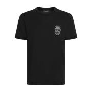 Dolce & Gabbana Broderad logotyp jersey T-shirt svart Black, Herr