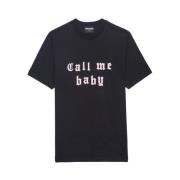 Zadig & Voltaire Svart Crew Neck Kortärmad T-shirt Black, Dam