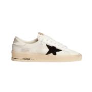 Golden Goose Vit mesh homme med svart mockastjärna White, Herr