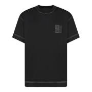 Givenchy Svart T-shirt med broderad logotyp Black, Herr