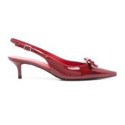 Roberto Festa Röda Patent Slingback Kitten Heel Pumps Red, Dam