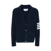 Thom Browne Marinblå Stickad Tröja Blue, Herr